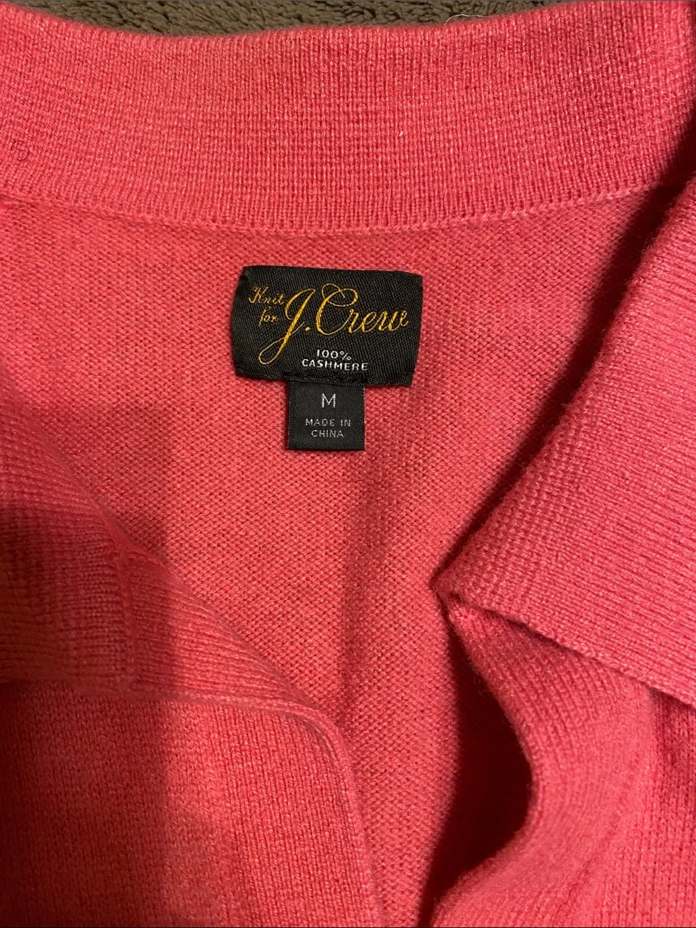 J. Crew Men’s Cashmere Sweater Polo Size Medium Color Magenta